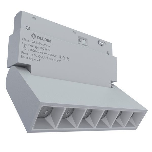 Магнітний трековий світильник поворотний білий OLEDIM OL110 6W 4000k 7771215 фото