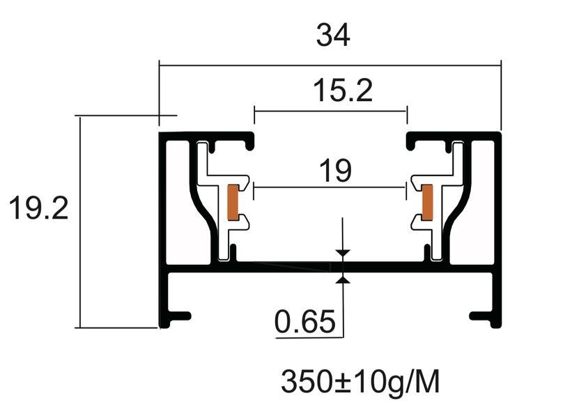 Шинопровід OLEDIM OT03 220V 3м чорний, 3000мм 7771159 фото